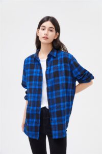 2021 Spring Autumn Tops Women Plaid Shirts Loose Oversize Blouses Casual Flannel Female Top Long Sleeve 3