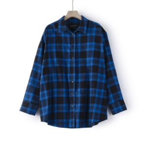 2021 Spring Autumn Tops Women Plaid Shirts Loose Oversize Blouses Casual Flannel Female Top Long Sleeve 4.jpg 640x640 4