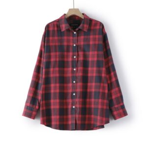 2021 Spring Autumn Tops Women Plaid Shirts Loose Oversize Blouses Casual Flannel Female Top Long Sleeve 6.jpg 640x640 6