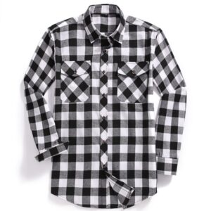2022 New Men Casual Plaid Flannel Shirt Long Sleeved Chest Two Pocket Design Fashion Printed Button 4.jpg 640x640 4