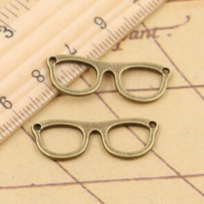 20pcs Charms Glasses Sunglasses 29x10mm Tibetan Bronze Silver Color Pendants Antique Jewelry Making DIY Handmade Craft 1