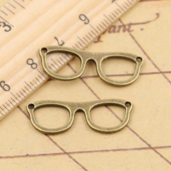 20pcs Charms Glasses Sunglasses 29x10mm Tibetan Bronze Silver Color Pendants Antique Jewelry Making DIY Handmade Craft 1