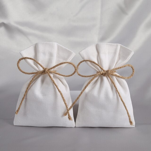 50pcs White Cotton Burlap Bucket Jewelry Bag Wedding Party Christmas Candy Gift Bag Custom Logo Marige.jpg 640x640