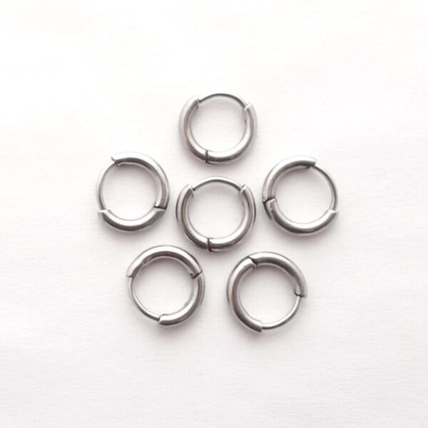6pcs lot Stainless Steel Simple Metal Circle Small Hoop Earrings for Women Girls Piercing Jewelry Geometric 1