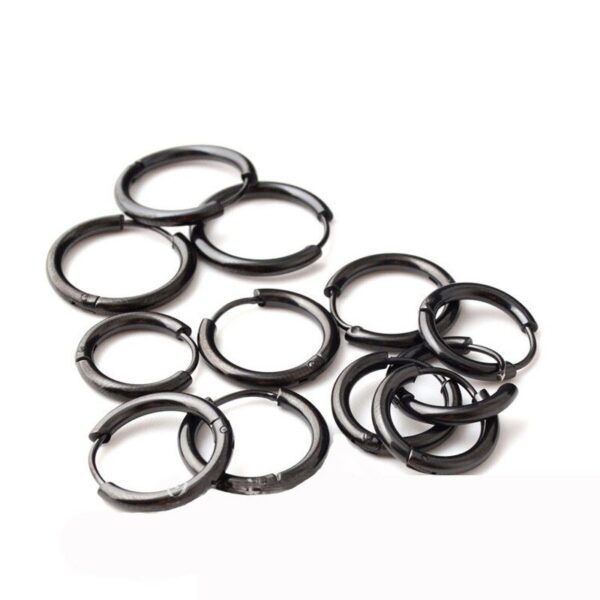 6pcs lot Stainless Steel Simple Metal Circle Small Hoop Earrings for Women Girls Piercing Jewelry Geometric 2