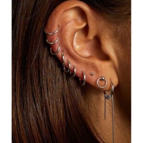 6pcs lot Stainless Steel Simple Metal Circle Small Hoop Earrings for Women Girls Piercing Jewelry Geometric