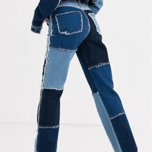 Autumn Brown Women Cowboy Striped Patchwork Jeans Street Casual Hip Hop High Waist Loose Straight Jeans 1.jpg 640x640 1