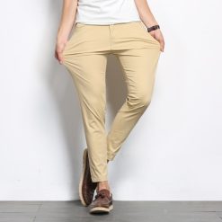 BROWON Autumn Men Fashions Solid Color Casual Pants Men Straight Slight Elastic Ankle Length High Quality 3.jpg 640x640 3