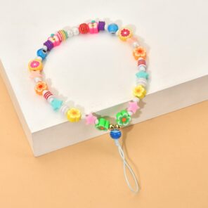 Boho New Summer Colorful Clay Mobile Phone Chain Lanyards for Women Girls Bohemia Eye Pearl Rope 1