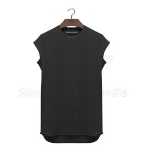 Brand clothing fitness t shirt men fashion extend long tshirt summer gym short sleeve t shirt 2