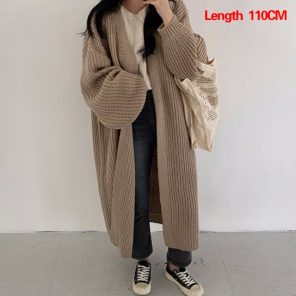 Cardigan Women Long Knitted Casual Vintage Loose Sweater Coat Solid Oversized Sweater Korean Fashion Female Cardigans 3.jpg 640x640 3