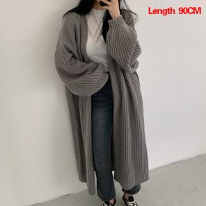 Cardigan Women Long Knitted Casual Vintage Loose Sweater Coat Solid Oversized Sweater Korean Fashion Female Cardigans 4.jpg 640x640 4