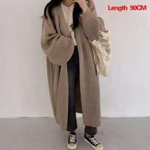 Cardigan Women Long Knitted Casual Vintage Loose Sweater Coat Solid Oversized Sweater Korean Fashion Female Cardigans 5.jpg 640x640 5