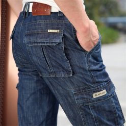 Cargo Jeans Men Big Size 29 40 42 Casual Military Multi pocket Jeans Male Clothes 2020