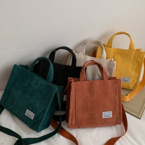 Corduroy ladies handbags 2022 new trend single shoulder bag solid color buckle messenger bag small square 1