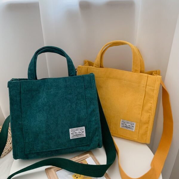 Corduroy ladies handbags 2022 new trend single shoulder bag solid color buckle messenger bag small square 3
