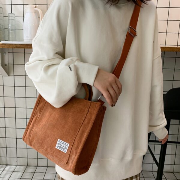Corduroy ladies handbags 2022 new trend single shoulder bag solid color buckle messenger bag small square 4