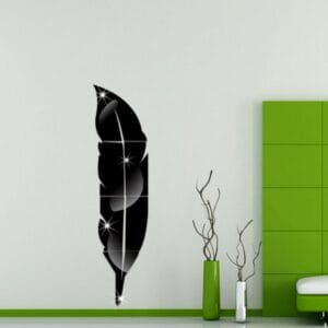 DIY Feather Plume 3D Mirror Wall Sticker for Living Room Art Home Decor Vinyl Decal Acrylic 3