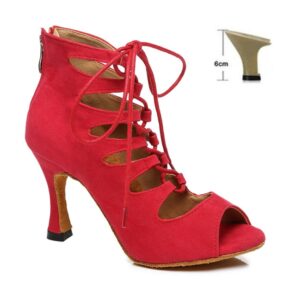 DKZSYIM Women Lace UP Latin Dance Shoes High Heels Ballroom Tango Dancing Boots Open Toes Soft 7.jpg 640x640 7
