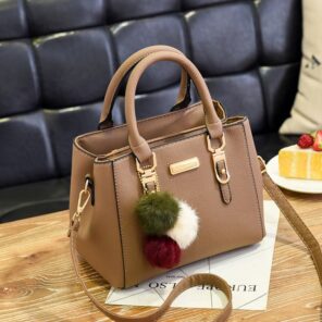 Fashion High Quality Women Handbag Large Capacity PU Leather Ladies Shoulder Bag Messenger Bag With Hairball 4.jpg 640x640 4