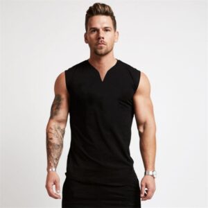 Gym Clothing V Neck Cotton Bodybuilding Tank Top Mens Workout Sleeveless Shirt Fitness Sportswear Running Vests 1.jpg 640x640 1