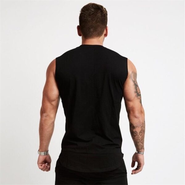 Gym Clothing V Neck Cotton Bodybuilding Tank Top Mens Workout Sleeveless Shirt Fitness Sportswear Running Vests 2