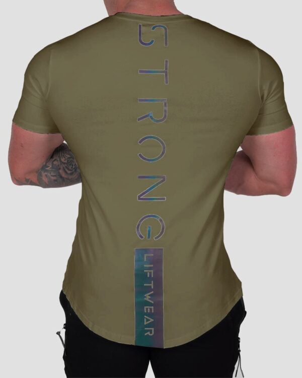 Gym T shirt Men Short sleeve Cotton T shirt Casual reflective Slim t shirt Fitness Bodybuilding 5