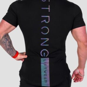 Gym T shirt Men Short sleeve Cotton T shirt Casual reflective Slim t shirt Fitness Bodybuilding.jpg 640x640