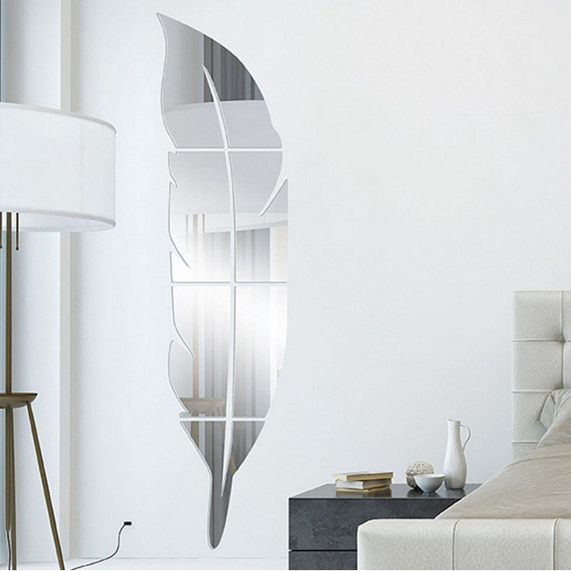 Feather Plume 3D Mirror Wall Sticker - Image 6