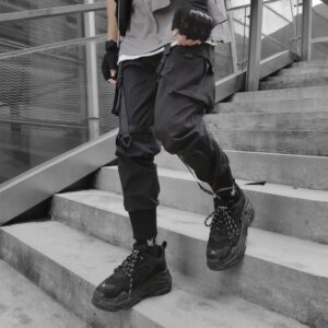 Harajuku Fashion Mens Hip Hop Clothing Streetwear Cargo Plaid Pants for Male Joggers Harem High Street 2