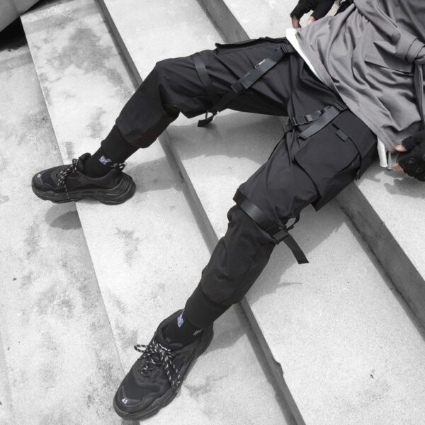 Harajuku Fashion Mens Hip Hop Clothing Streetwear Cargo Plaid Pants for Male Joggers Harem High Street 3
