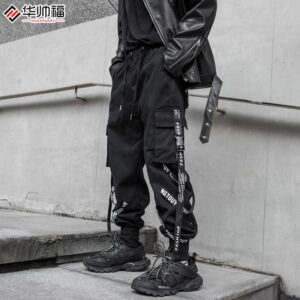 Harajuku Fashion Mens Hip Hop Clothing Streetwear Cargo Plaid Pants for Male Joggers Harem High Street 5