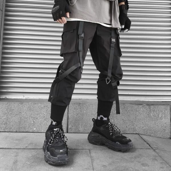 Harajuku Fashion Mens Hip Hop Clothing Streetwear Cargo Plaid Pants for Male Joggers Harem High Street