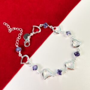 High Quality 925 Sterling Silver Bracelet Heart Purple Crystal Zircon Bracelet For Woman Party Engagement Jewelry.jpg 640x640