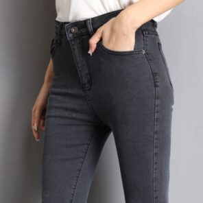 Jeans for Women Mom Jeans Blue Gray Black Woman High Elastic Plus Size 40 Stretch Jeans 2.jpg 640x640 2