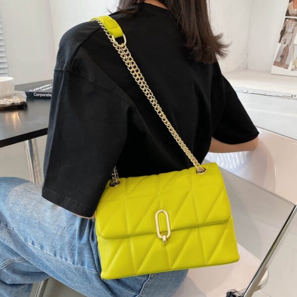 Kiwi Green 2022 Fashion Shoulder Bag Women Leather Pu Quilted Bag Female Luxury Handbags Women Bags 3