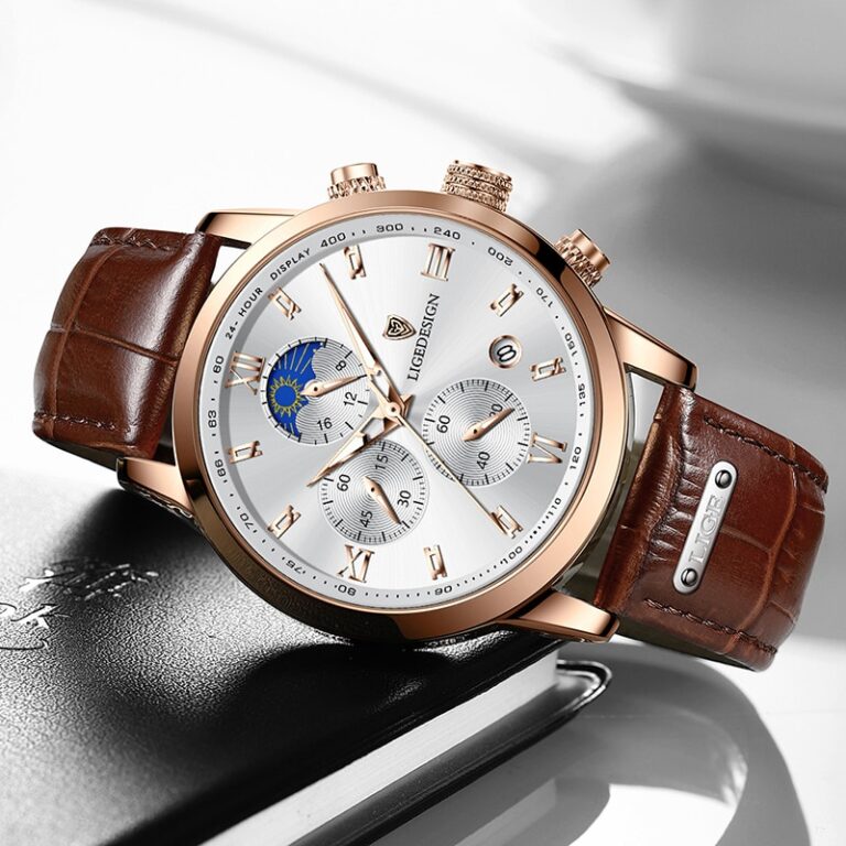 LIGE Business Mens Watches Brand Luxury Leather Waterproof Sport Quartz Chronograph Military Watch Men Clock Relogio 1