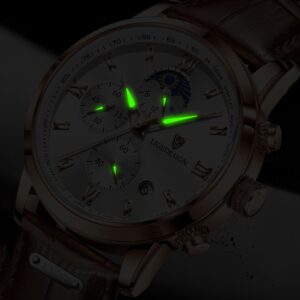 LIGE Business Mens Watches Brand Luxury Leather Waterproof Sport Quartz Chronograph Military Watch Men Clock Relogio 3
