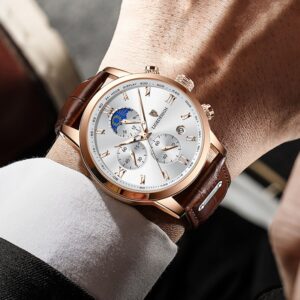LIGE Business Mens Watches Brand Luxury Leather Waterproof Sport Quartz Chronograph Military Watch Men Clock Relogio 4