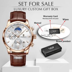 LIGE Business Mens Watches Brand Luxury Leather Waterproof Sport Quartz Chronograph Military Watch Men Clock Relogio 5