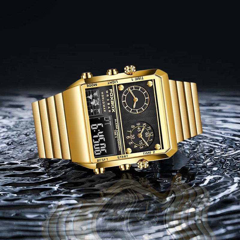 LIGE FOXBOX Watches For Men Luxury Brand Sport Quartz Wristwatch Waterproof Military Digital Clock Men Watch 2
