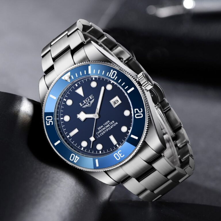 LIGE Men Watches Brand Luxury Watch Man Business Casual Wristwatch Fashion Stainless Steel Quartz Waterproof Calendar 3