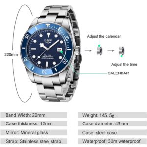 LIGE Men Watches Brand Luxury Watch Man Business Casual Wristwatch Fashion Stainless Steel Quartz Waterproof Calendar 4