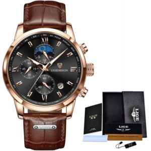 LIGE Mens Watches Top Luxury Brand Waterproof Sport Wrist Watch Chronograph Quartz Military Genuine Leather Relogio 1.jpg 640x640 1