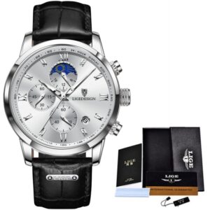 LIGE Mens Watches Top Luxury Brand Waterproof Sport Wrist Watch Chronograph Quartz Military Genuine Leather Relogio 2.jpg 640x640 2