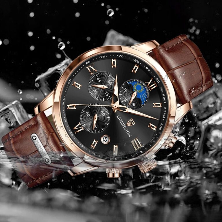 LIGE Mens Watches Top Luxury Brand Waterproof Sport Wrist Watch Chronograph Quartz Military Genuine Leather Relogio 3
