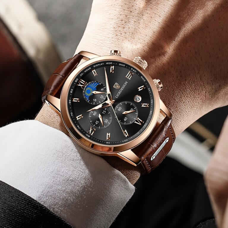 LIGE Mens Watches Top Luxury Brand Waterproof Sport Wrist Watch Chronograph Quartz Military Genuine Leather Relogio 4