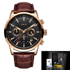 LIGE Mens Watches Top Luxury Brand Waterproof Sport Wrist Watch Chronograph Quartz Military Genuine Leather Relogio 5.jpg 640x640 5