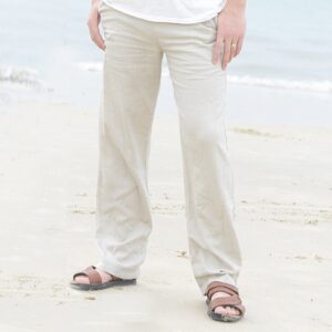 Loose Wide Pants Linen Straight Thin Summer Casual Pants Trousers for Men Streetwear Japanese Male Beach 1