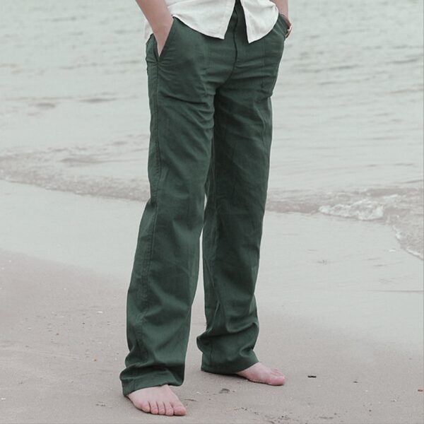 Loose Wide Pants Linen Straight Thin Summer Casual Pants Trousers for Men Streetwear Japanese Male Beach 2